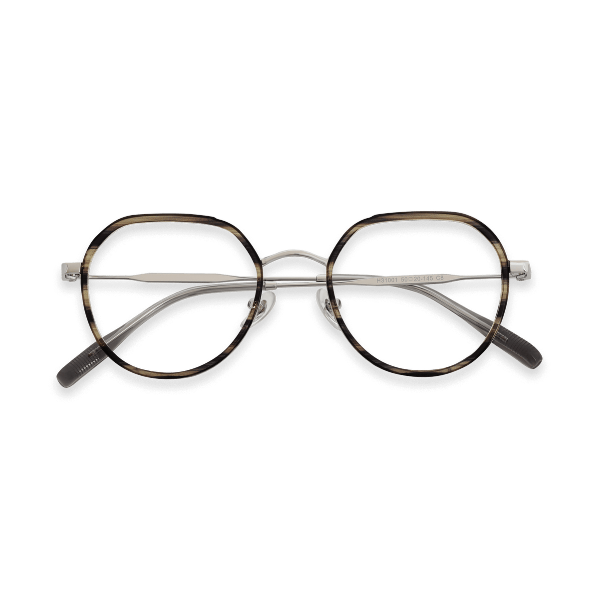 Graham Grey Demi Silver Geometric Eye Eyeglasses | EYDOLOGY