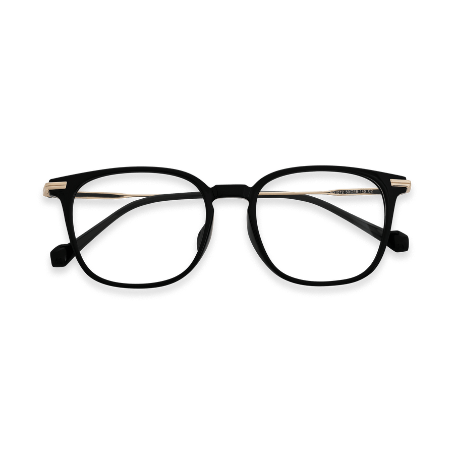 Gustavo Black Gold Square Eyeglasses | EYDOLOGY