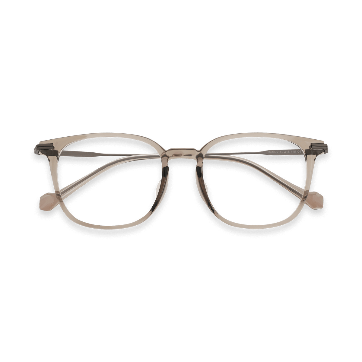 Gustavo Clear Brown Gun Square Eyeglasses | EYDOLOGY