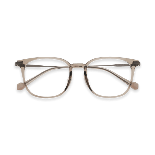 Gustavo Clear Brown Gun Square Eyeglasses | EYDOLOGY