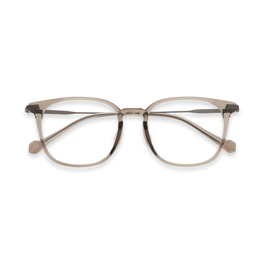 Gustavo Clear Brown Gun Square Eyeglasses | EYDOLOGY