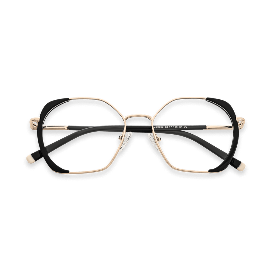 Idris Black Geometric Eyeglasses | EYDOLOGY