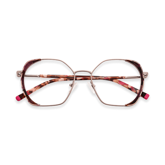 Idris Red Tortoise Geometric Eyeglasses | EYDOLOGY