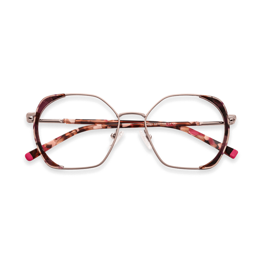 Idris Red Tortoise Geometric Eyeglasses | EYDOLOGY
