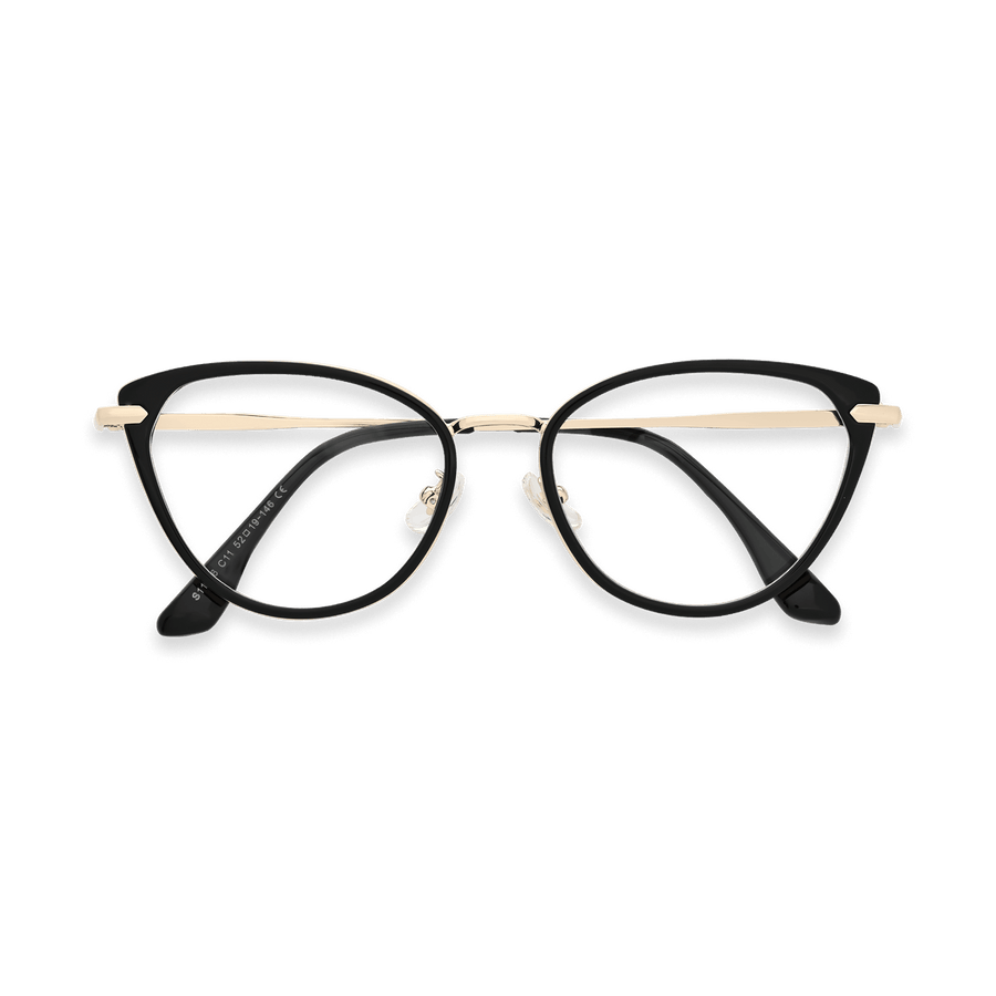 Irene Black Gold Cat Eye Eyeglasses | EYDOLOGY