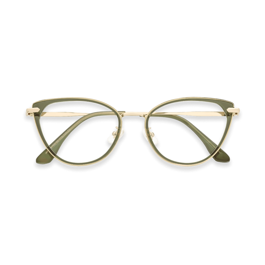 Irene Grass Green Gold Cat Eye Eyeglasses | EYDOLOGY