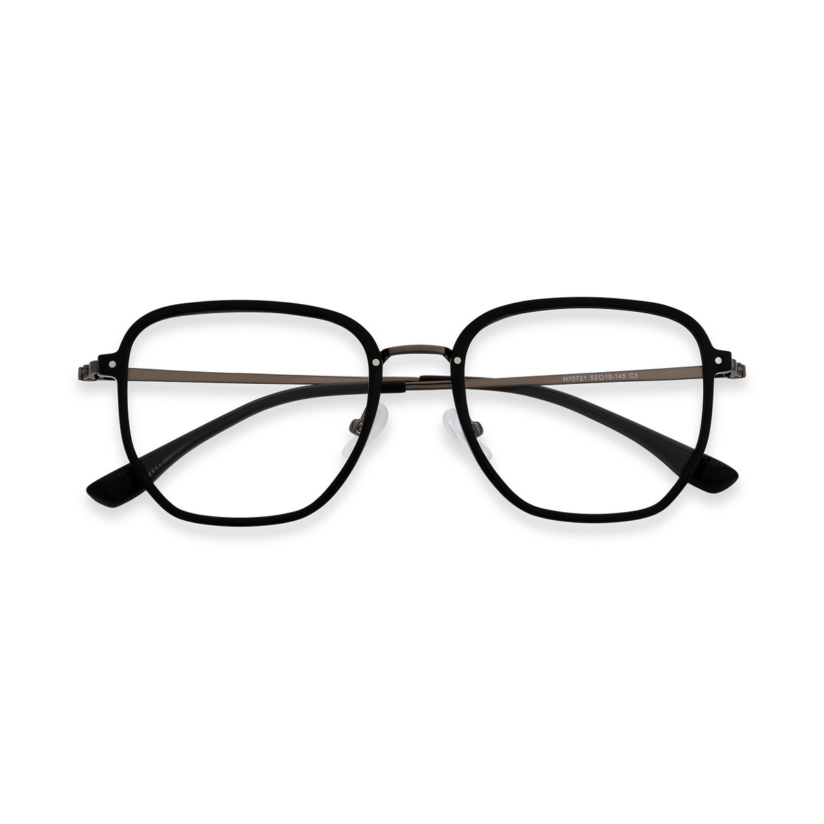 Jair Black Gun Square Eyeglasses | EYDOLOGY