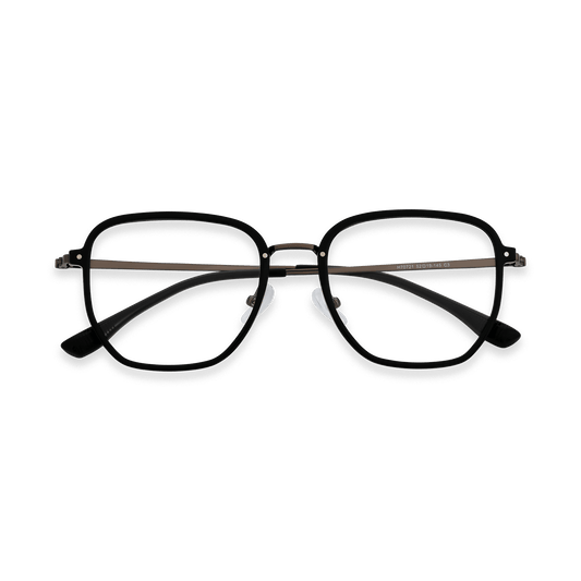 Jair Black Gun Square Eyeglasses | EYDOLOGY