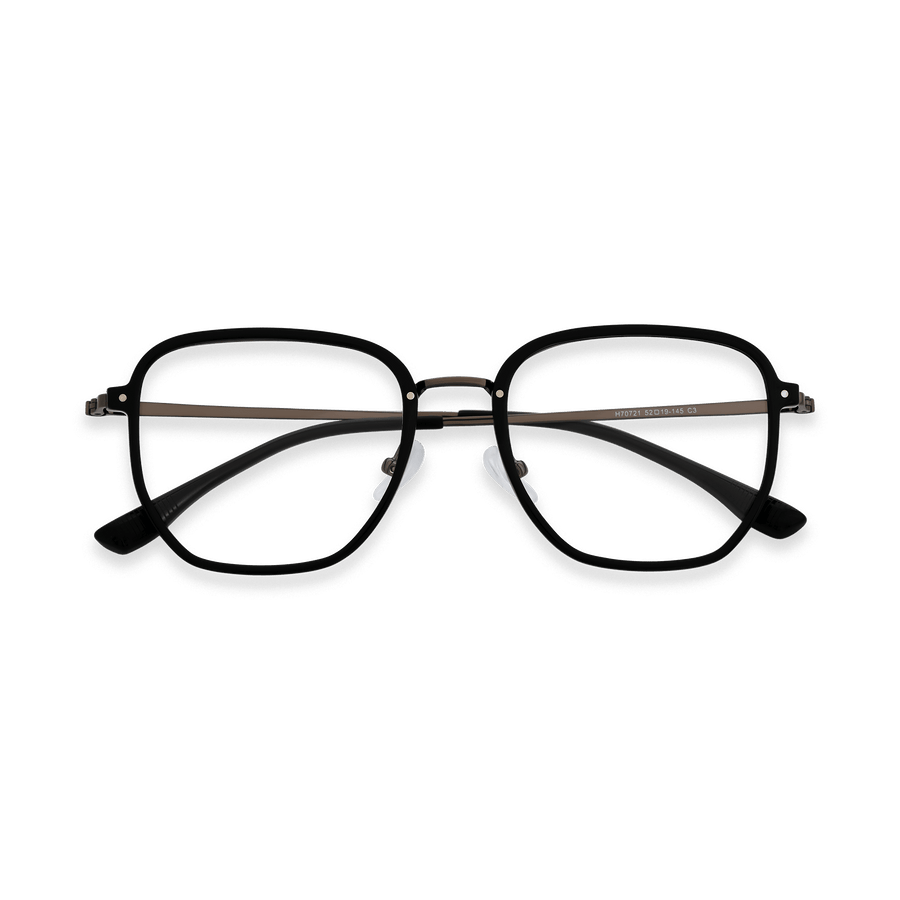 Jair Black Gun Square Eyeglasses | EYDOLOGY