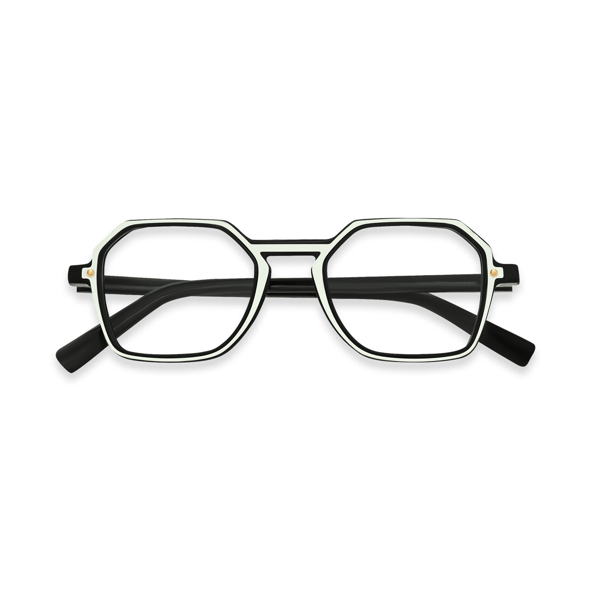 Jaxen Black Geometric Eyeglasses | EYDOLOGY