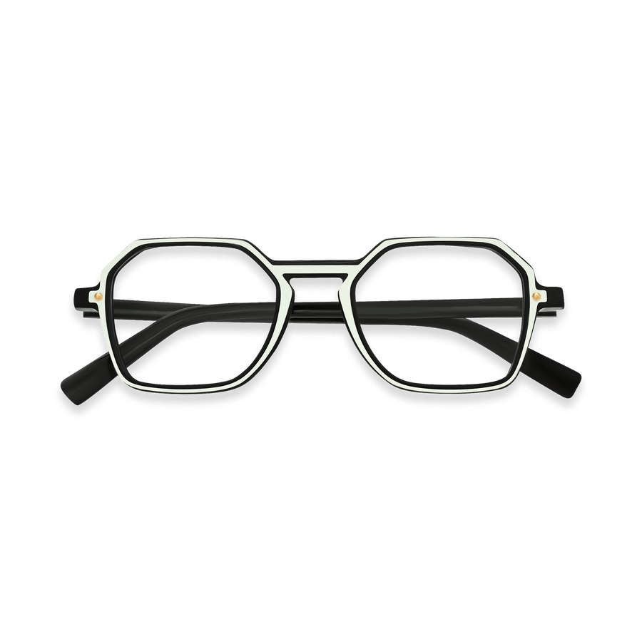 Jaxen Black Geometric Eyeglasses | EYDOLOGY