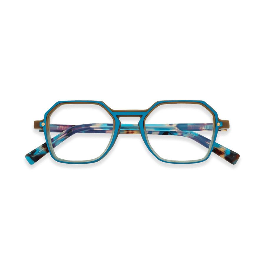 Jaxen Brown Gradient Geometric Eyeglasses | EYDOLOGY
