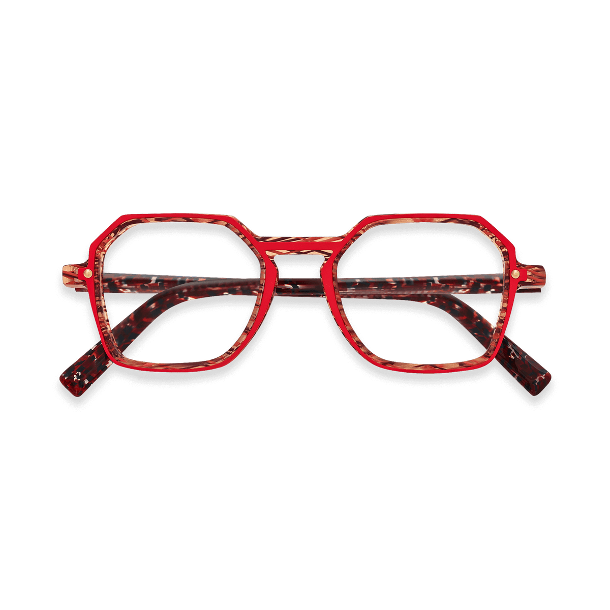 Jaxen Stripes Geometric Eyeglasses | EYDOLOGY