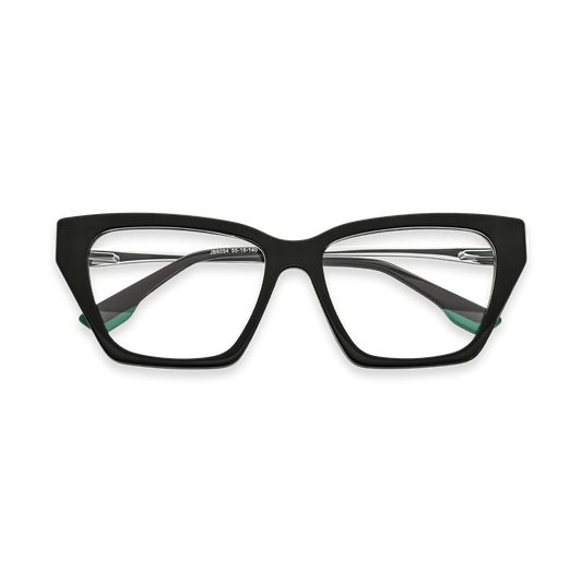 Jaycee Black w Green Cat Eye Eyeglasses | EYDOLOGY