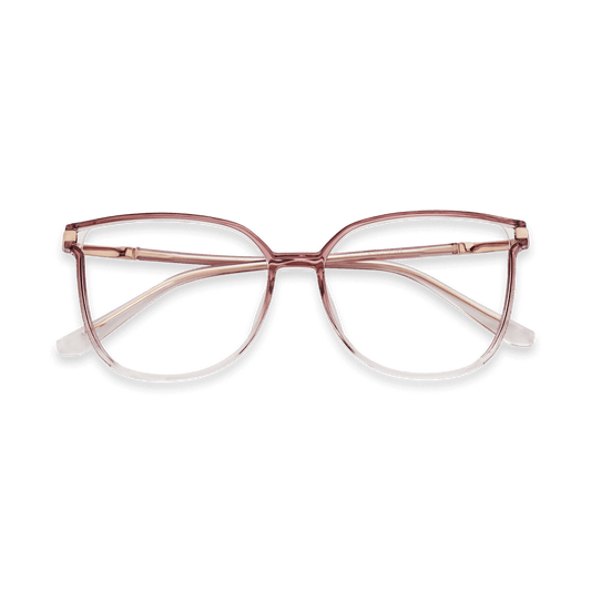 Jemma Gradient Clear Pink Rose Gold Cat Eye Eyeglasses | EYDOLOGY