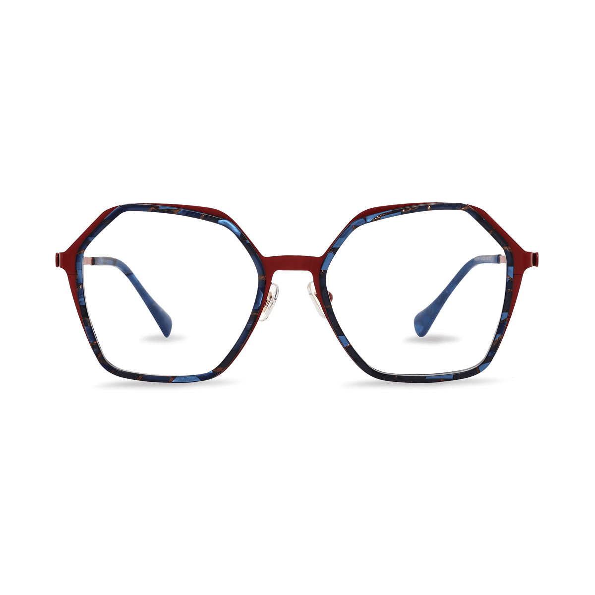 Jensen Blue Stripes Geometric Eyeglasses | EYDOLOGY
