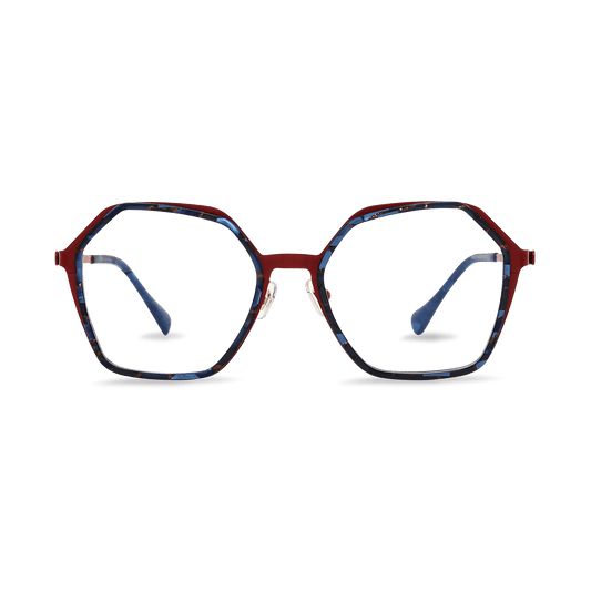 Jensen Blue Stripes Geometric Eyeglasses | EYDOLOGY