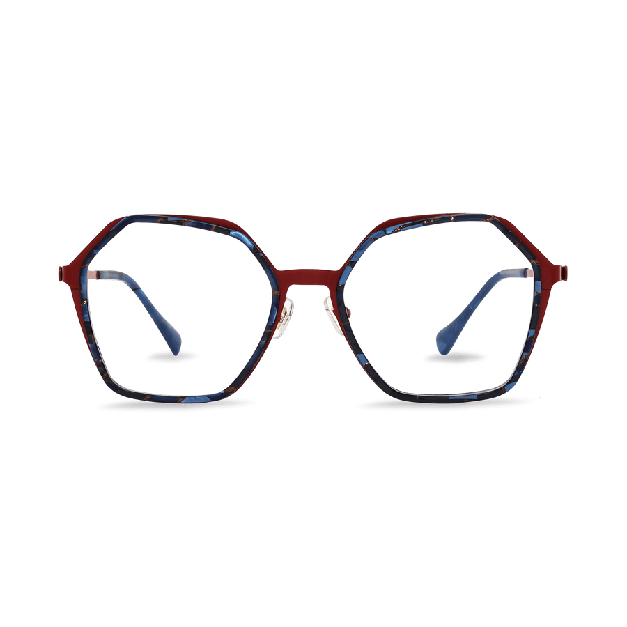 Jensen Blue Stripes Geometric Eyeglasses | EYDOLOGY