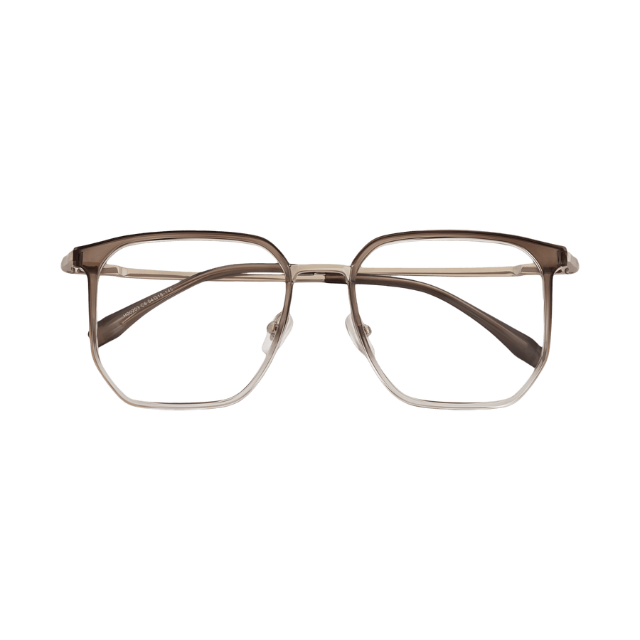 Jose Crystal Gradient Brown Gold Square Eyeglasses | EYDOLOGY