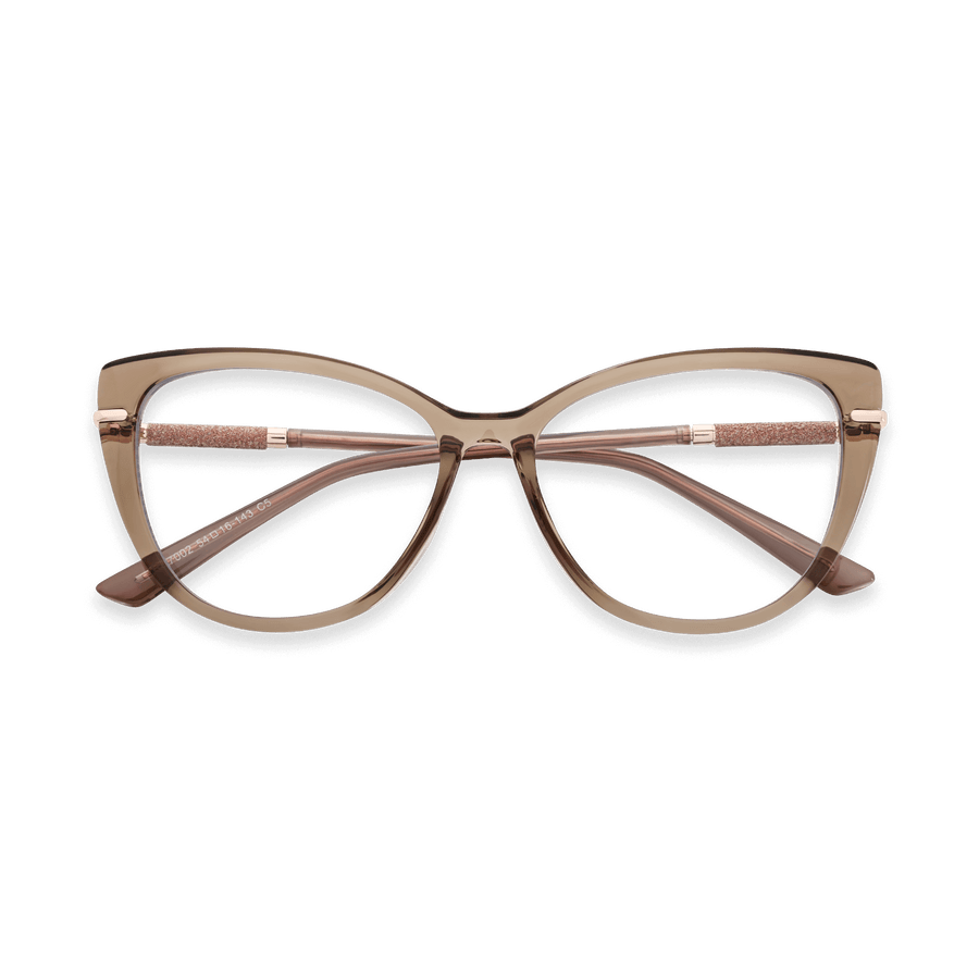 Juliet Crystal Brown Cat Eye Eyeglasses | EYDOLOGY