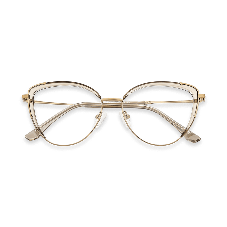 Kairi Transparent Light Green Bronze Cat Eye Eyeglasses | EYDOLOGY