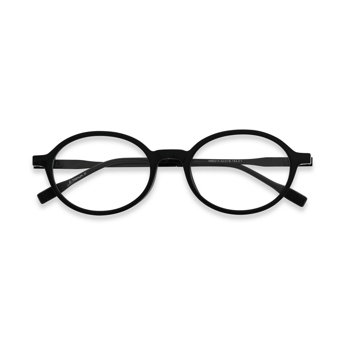 Kaleb Black Oval Eyeglasses | EYDOLOGY