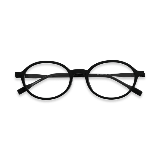 Kaleb Black Oval Eyeglasses | EYDOLOGY