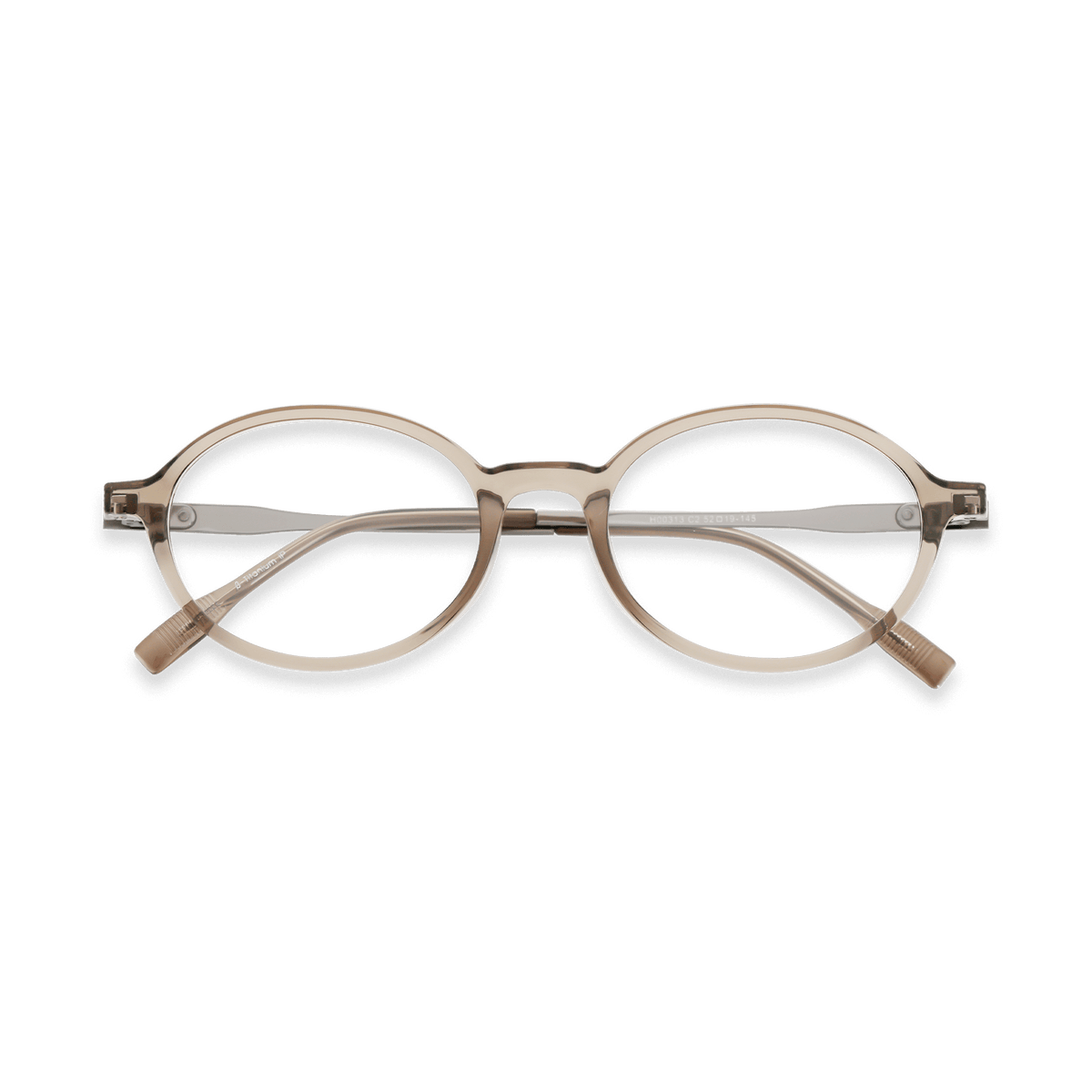 Kaleb Crystal Brown Oval Eyeglasses | EYDOLOGY