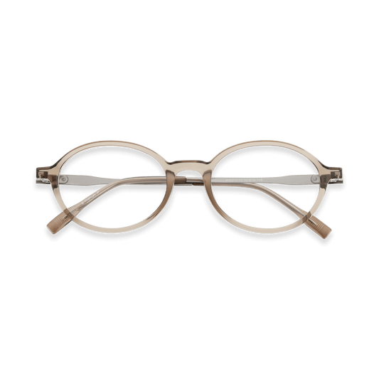 Kaleb Crystal Brown Oval Eyeglasses | EYDOLOGY