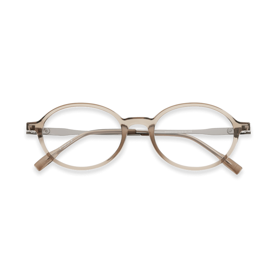 Kaleb Crystal Brown Oval Eyeglasses | EYDOLOGY