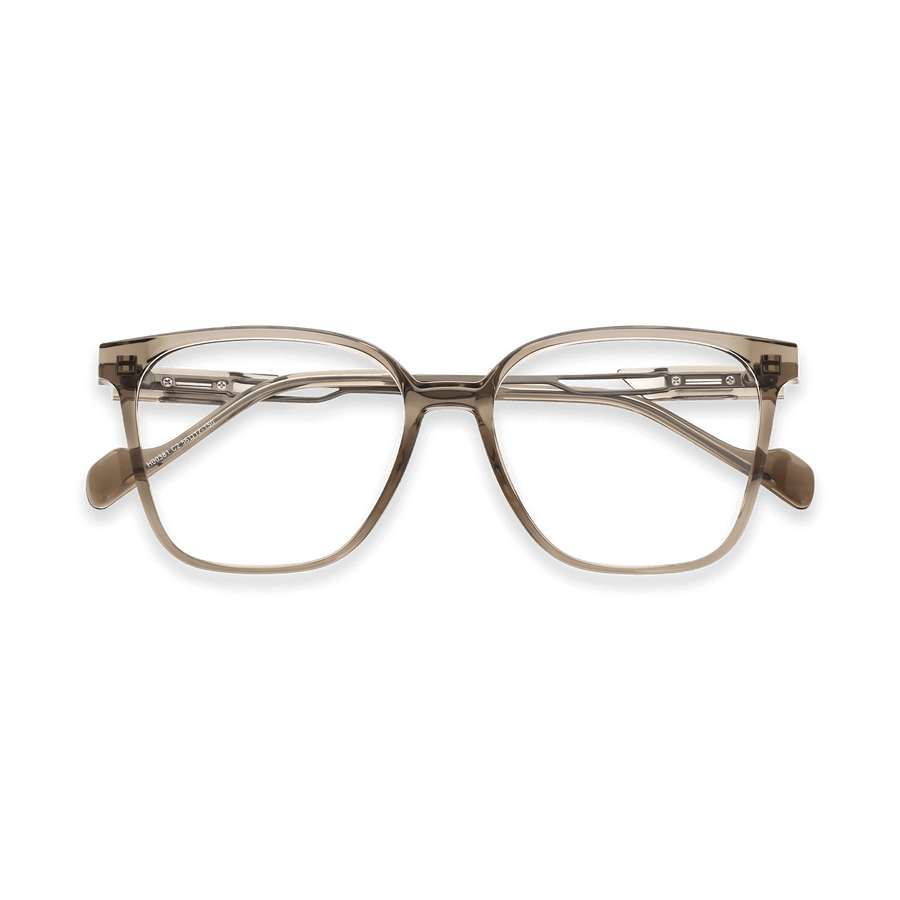Karla Clear Brown Gun Square Eyeglasses | EYDOLOGY