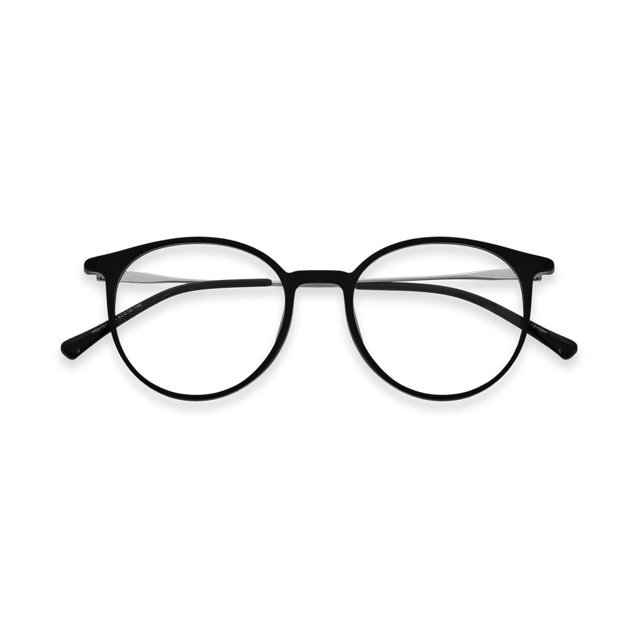 Kashton Black Demi Silver Round Eyeglasses | EYDOLOGY