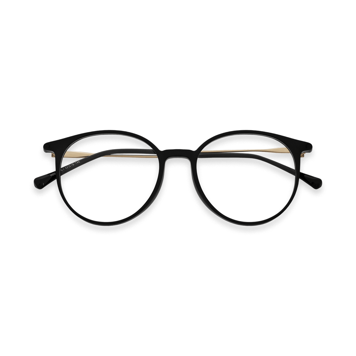 Kashton Black Gold Round Eyeglasses | EYDOLOGY