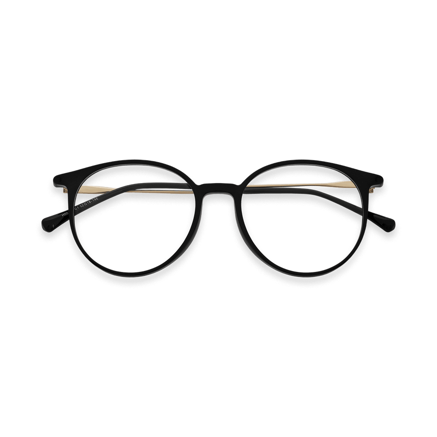 Kashton Black Gold Round Eyeglasses | EYDOLOGY