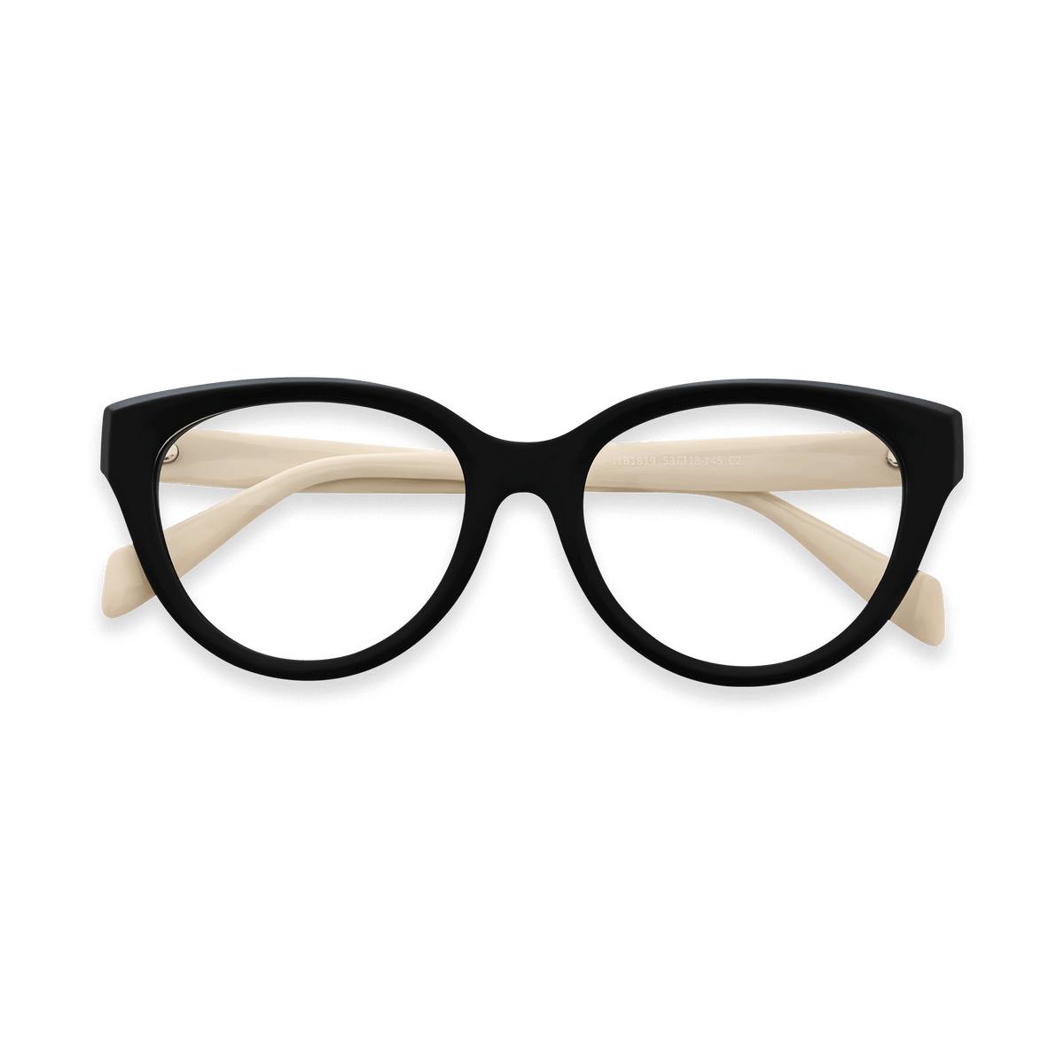Kassidy Black w Beige Cat Eye Eyeglasses | EYDOLOGY