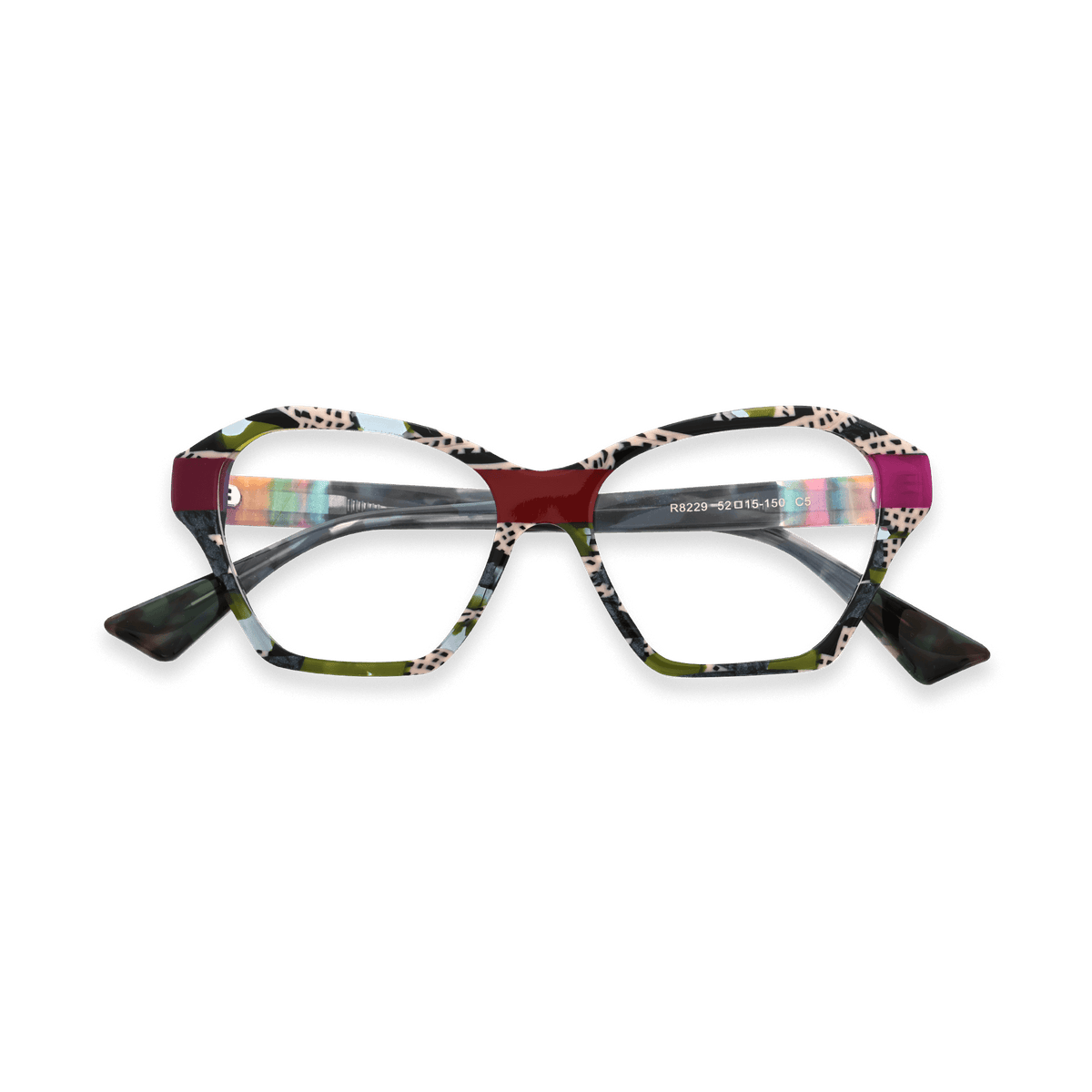 Kori Beige Stripes Cat Eye Eyeglasses | EYDOLOGY
