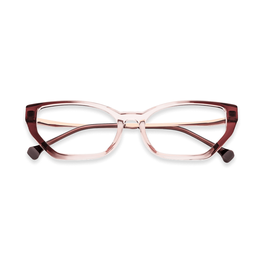 Lan Clear Purple Rose Gold Cat Eye Eyeglasses | EYDOLOGY