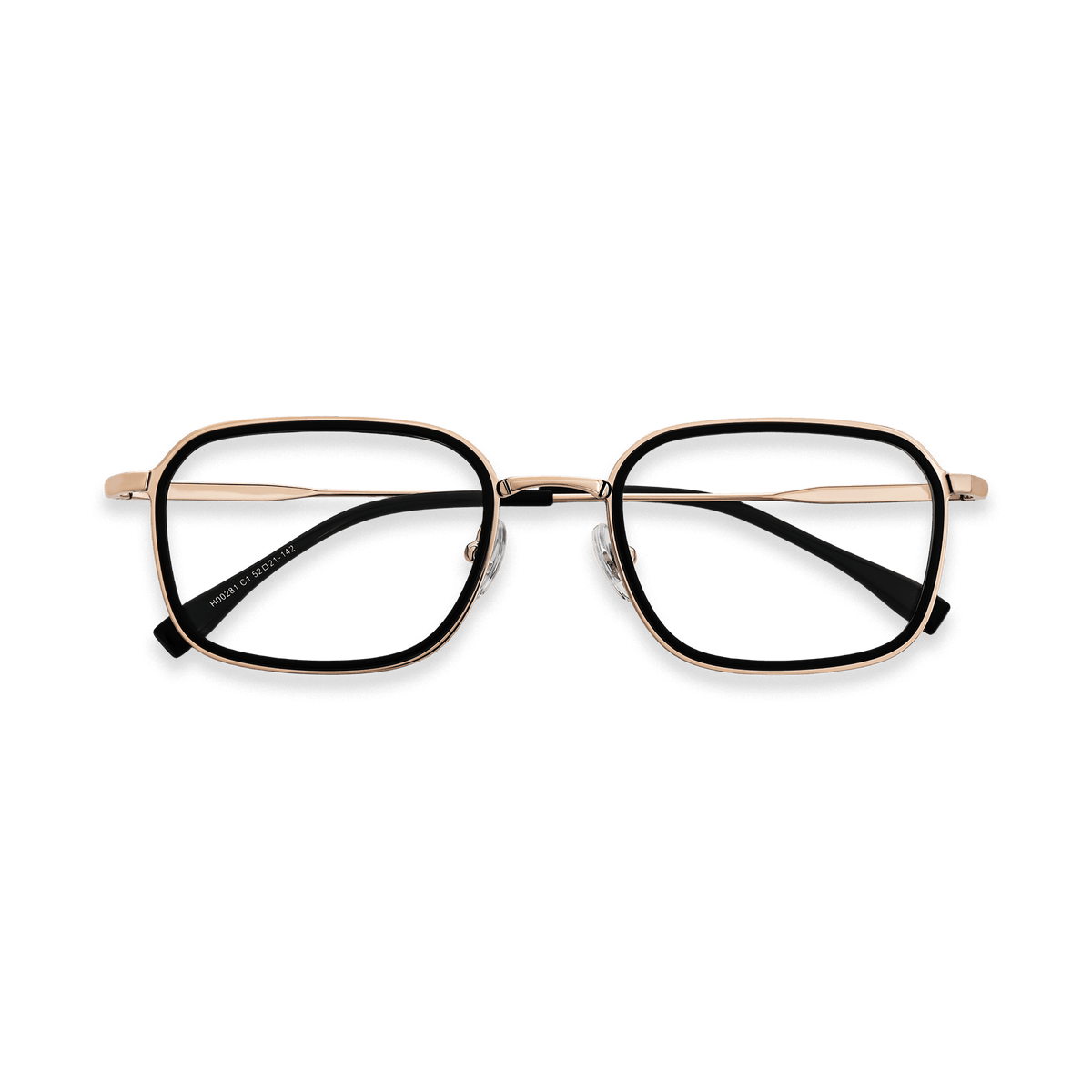 Layton Black Light Gold Rectangle Eyeglasses | EYDOLOGY