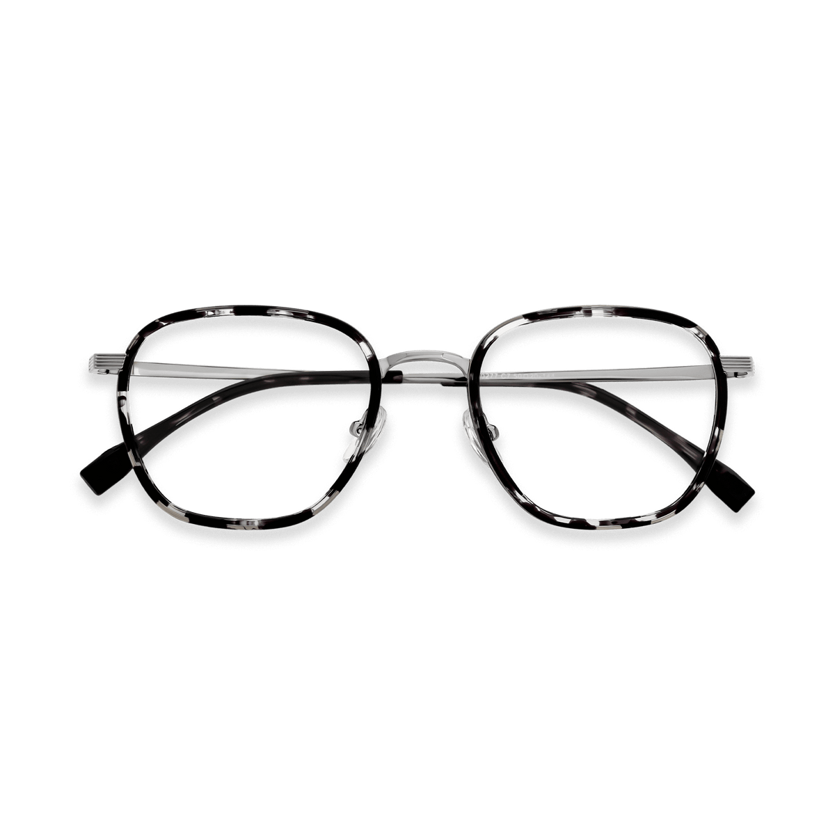 Leighton Black Demi Gun Square Eyeglasses | EYDOLOGY