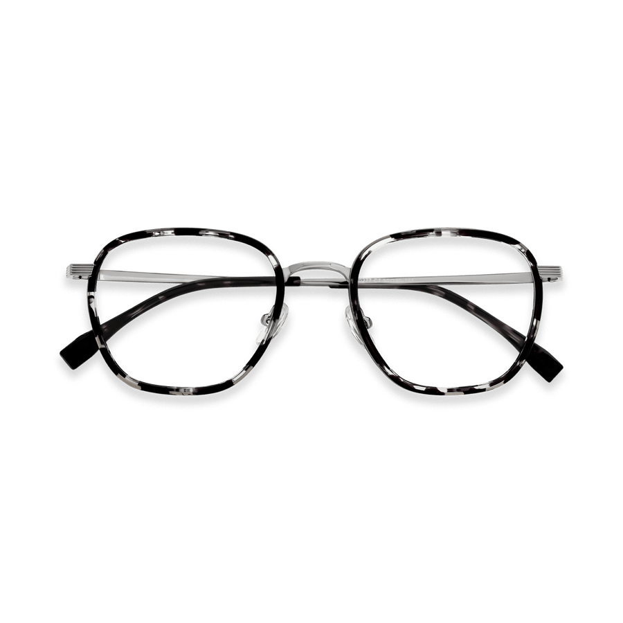 Leighton Black Demi Gun Square Eyeglasses | EYDOLOGY