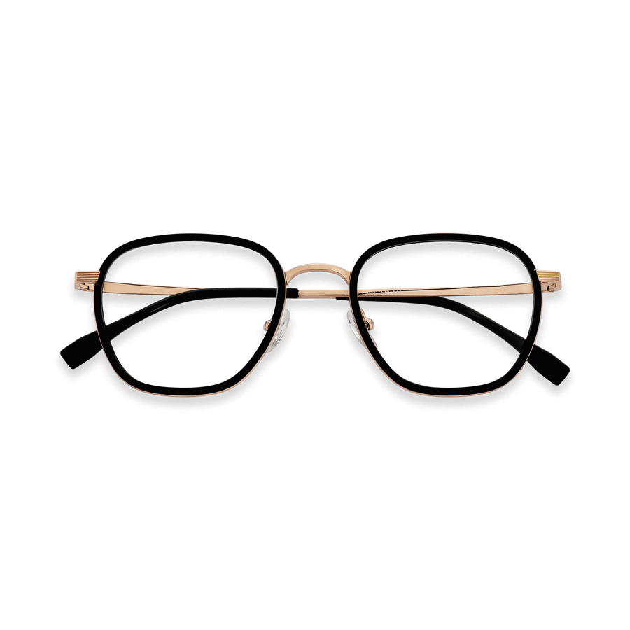 Leighton Black Rose Gold Square Eyeglasses | EYDOLOGY