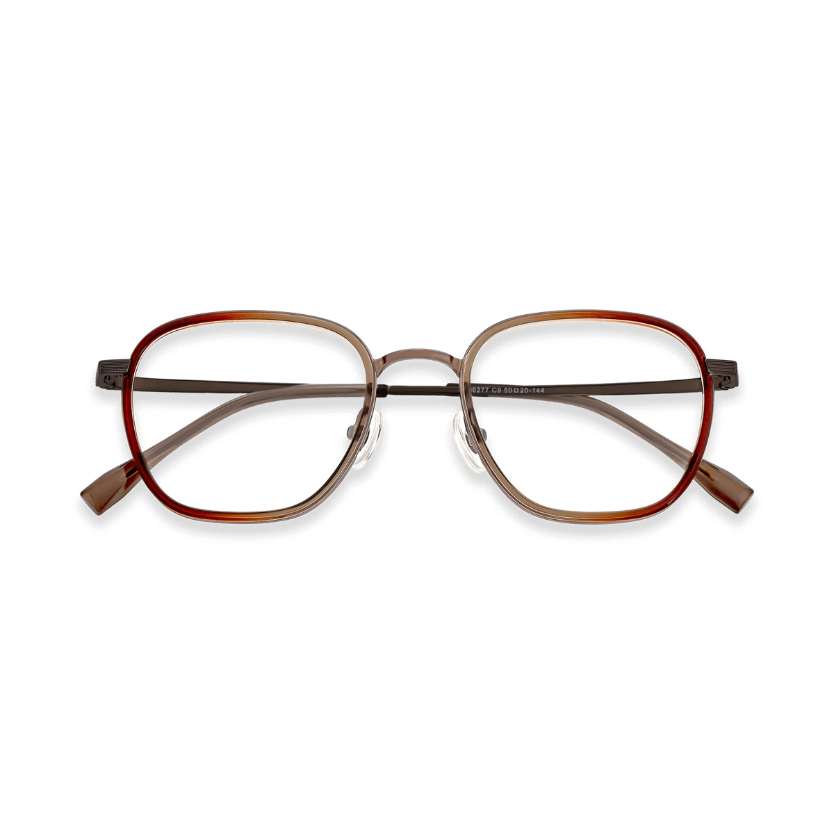 Leighton Trans Orange Brown Square Eyeglasses | EYDOLOGY