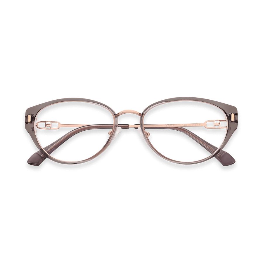 Leilani Transparent Purple Grey Rose Gold Cat Eye Glasses | EYDOLOGY