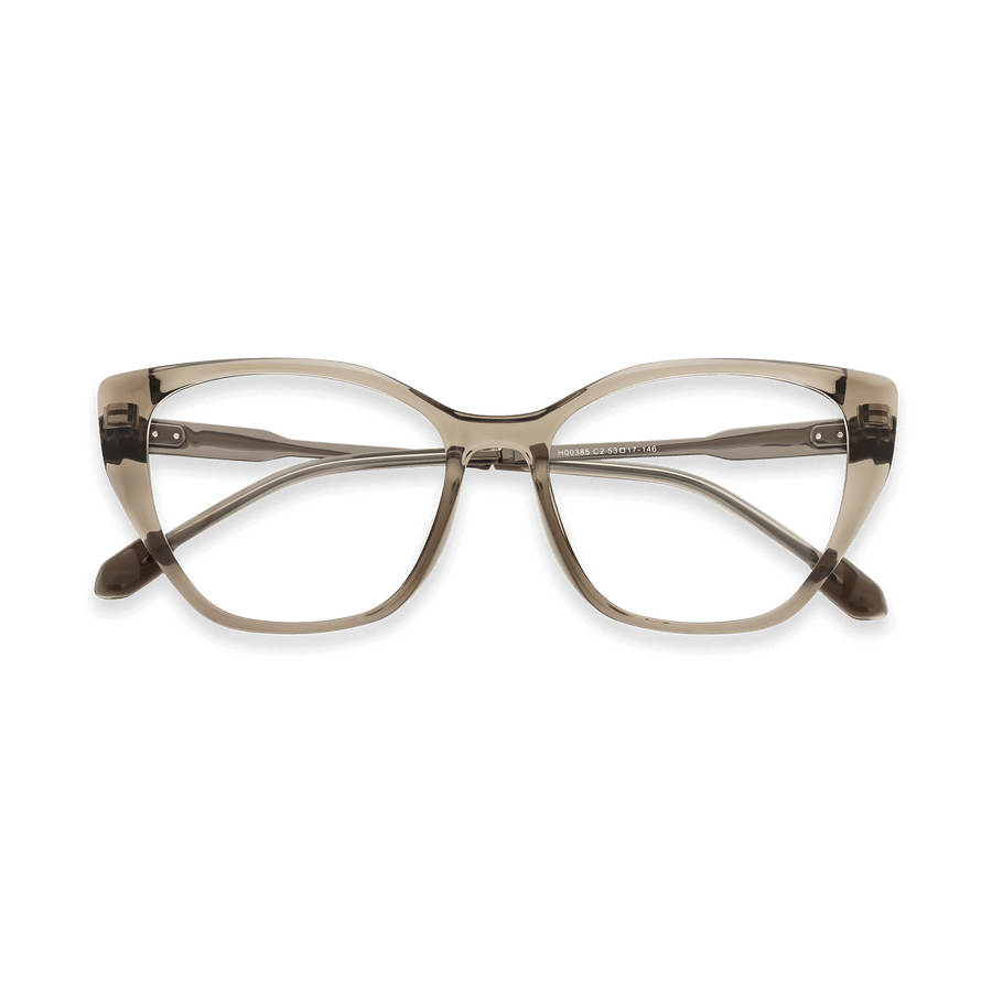 Lina Clear Brown Gun Cat Eye Eyeglasses | EYDOLOGY