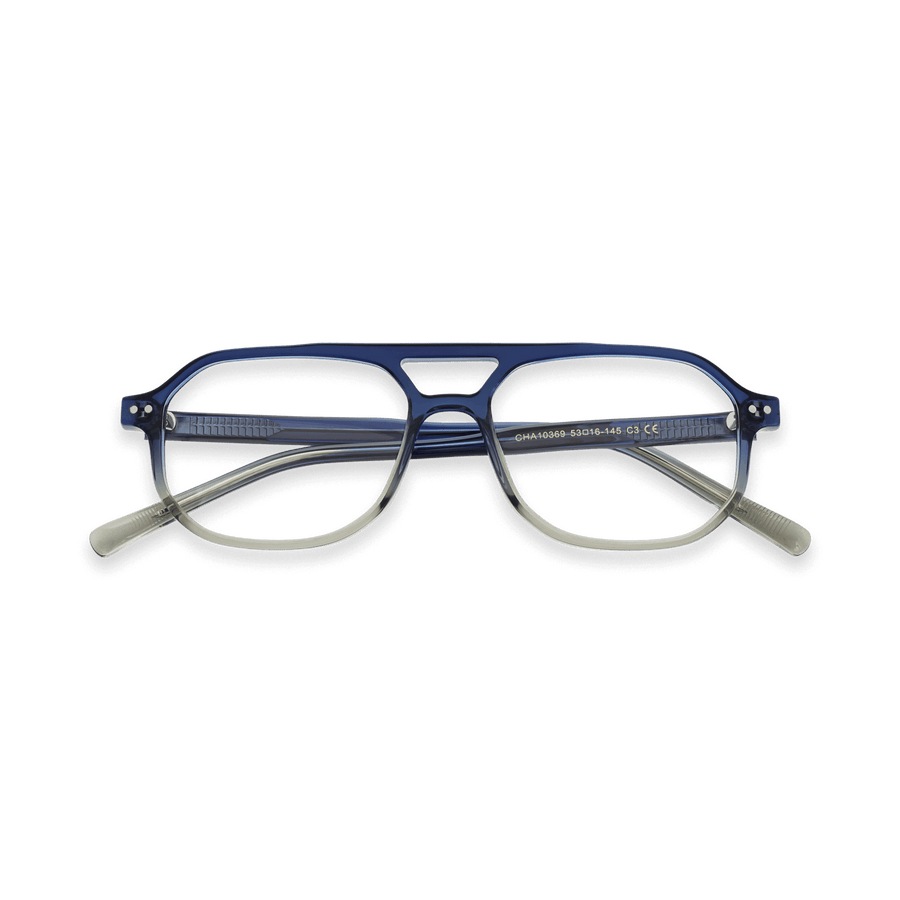 Lorenzo Gradual Blue Double Bridge Eyeglasses | EYDOLOGY