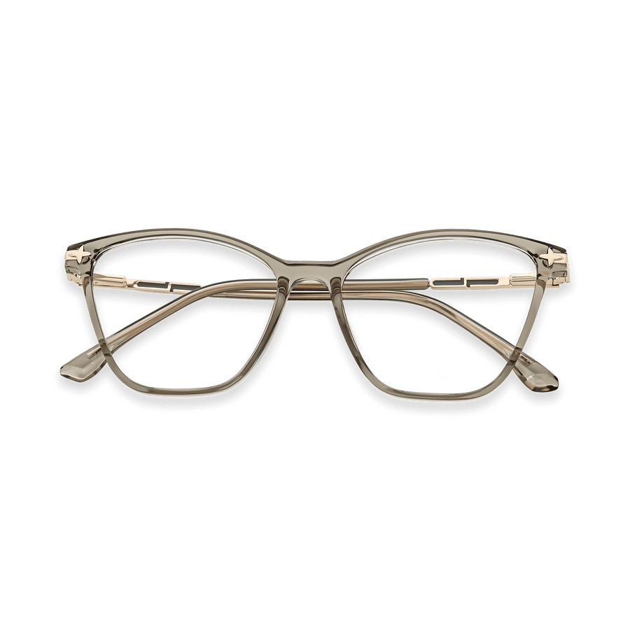 Louise Transparent Grass Green Cat Eye Eyeglasses | EYDOLOGY