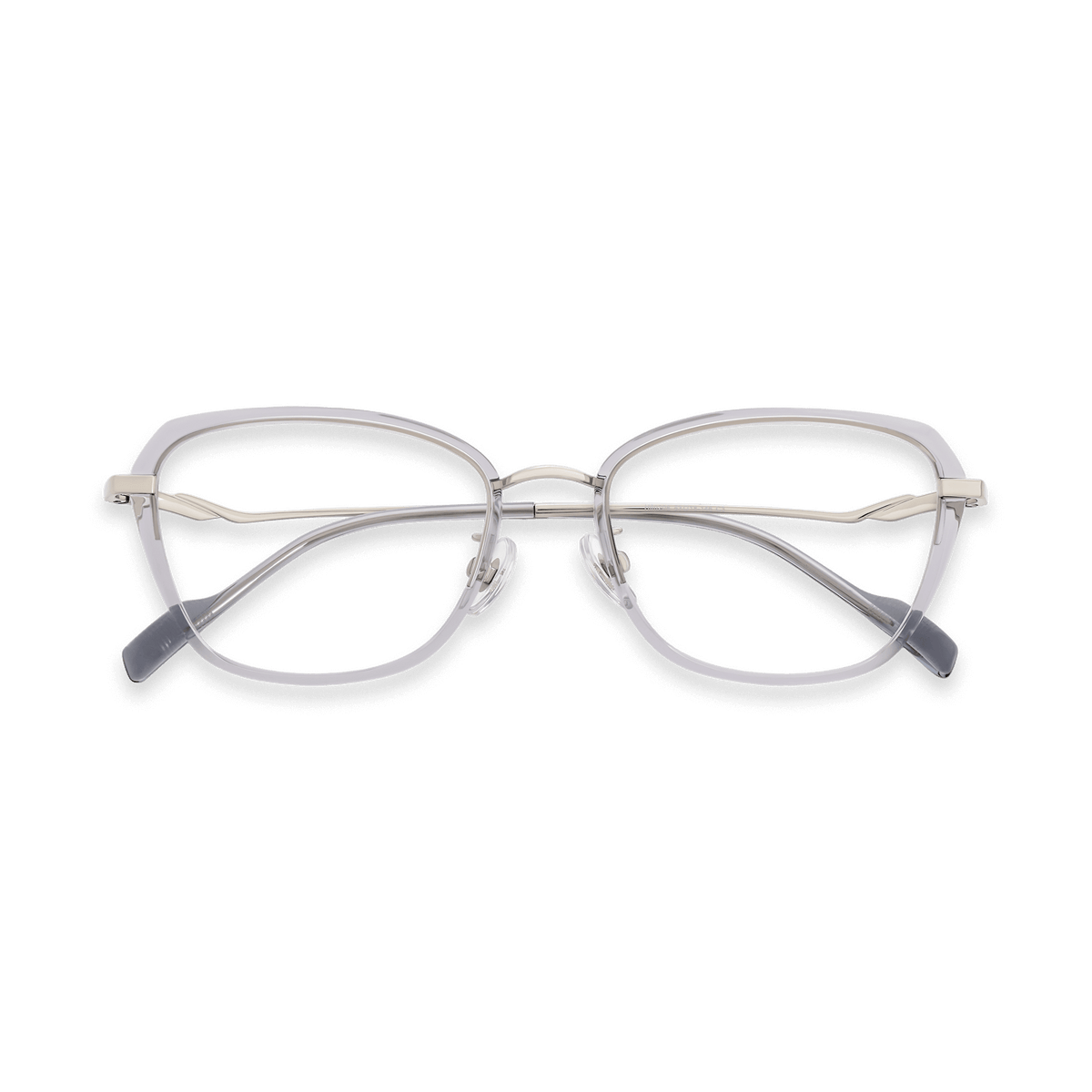 Magdalena Clear Grey Silver Rectangle Eyeglasses | EYDOLOGY