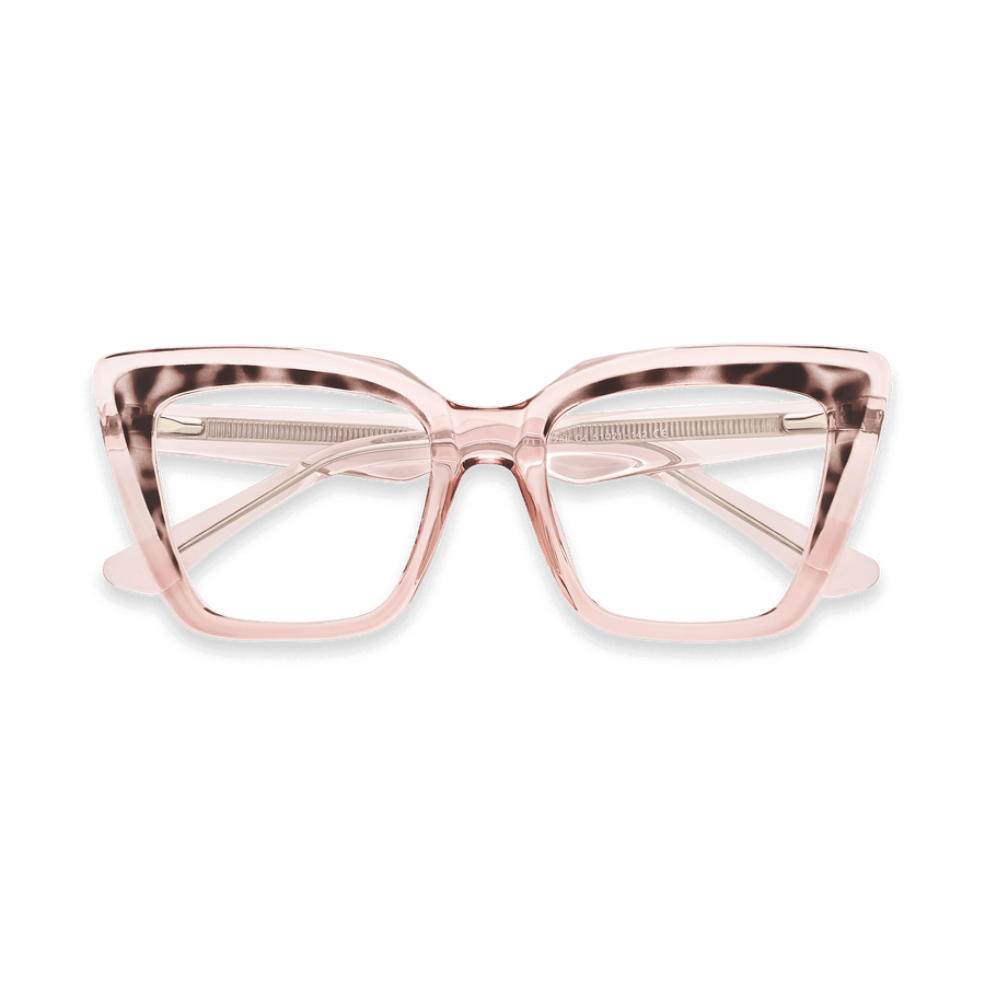 Maggie Crystal Pink Square Eyeglasses | EYDOLOGY