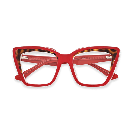 Maggie Red Square Eyeglasses | EYDOLOGY