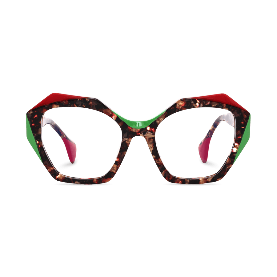 Makai Floweral Tortoise Geometric Eyeglasses | EYDOLOGY
